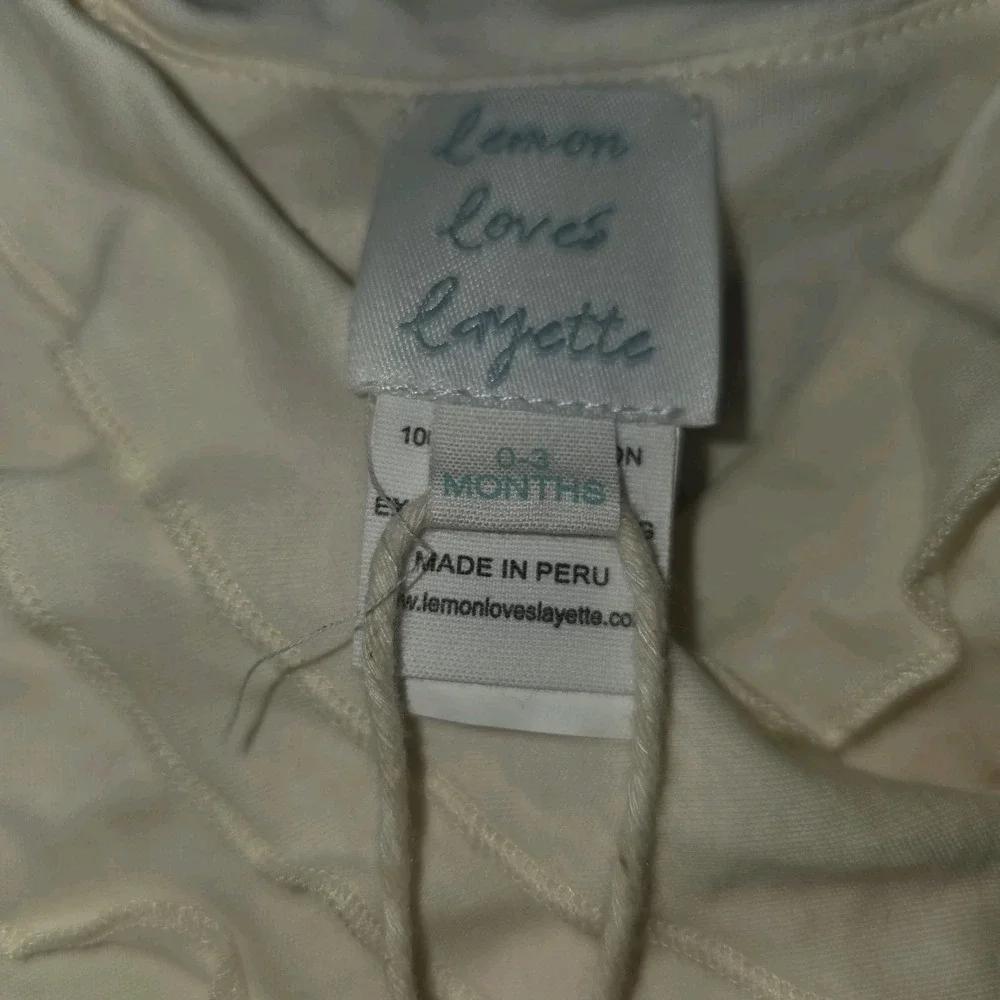 NEW Lemon Loves Layette Gown One-Piece Sz 0-3 Mo Beige Newborn Hospital Outfit
